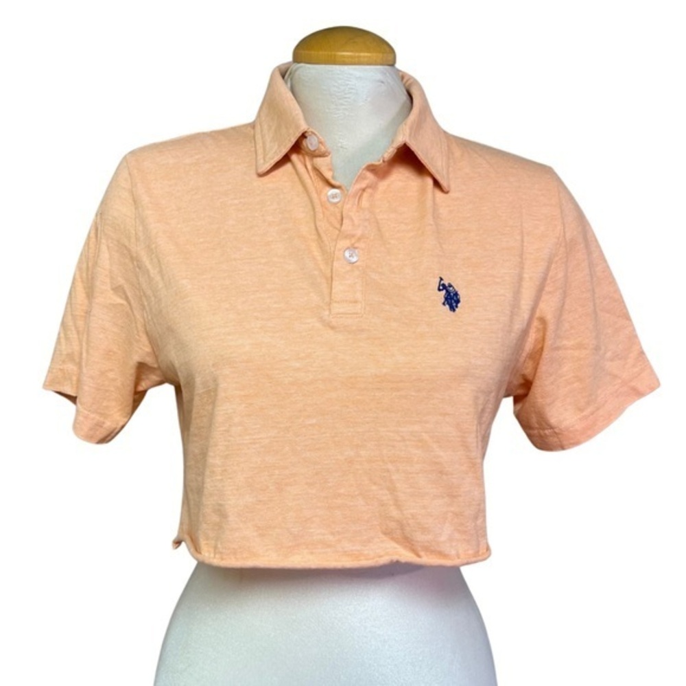 US POLO ASSN Cropped Orange/Peach Top - Size Medium